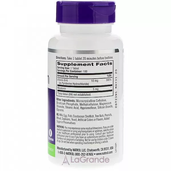 Natrol Melatonin Extra Strength Time Release 5 mg ��������� ��������� ���������� 5 ��