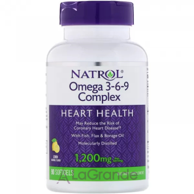 Natrol Omega 3-6-9 Complex 1200 mg   3-6-9 1200 