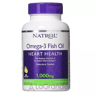 Natrol Omega-3 Fish Oil 1000 mg, Lemon Flavor '  1000 ,   