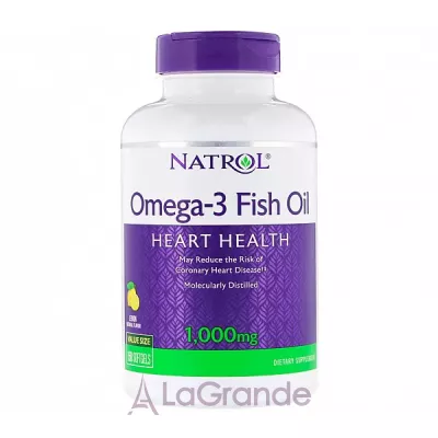 Natrol Omega-3 Fish Oil 1000 mg, Lemon Flavor '  1000 ,   