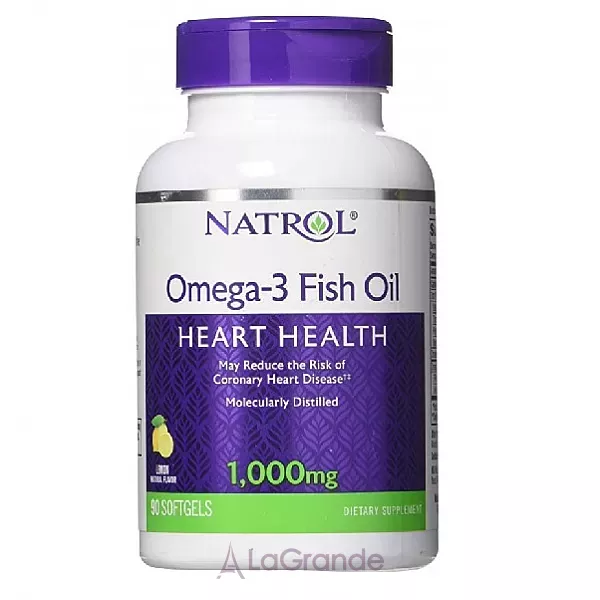 Natrol Omega-3 Fish Oil 1000 mg, Lemon Flavor ���'���� ��� 1000 ��, � ������ ������