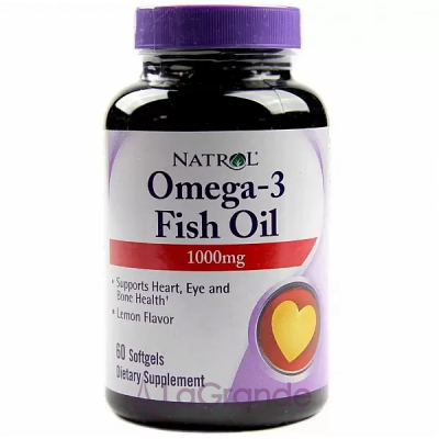 Natrol Omega-3 Fish Oil 1000 mg, Lemon Flavor '  1000 ,   