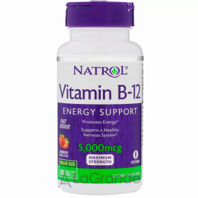 Natrol Vitamin B-12 Fast Dissolve 5000 mcg ³ 12 5000 ,   