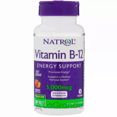 Natrol Vitamin B-12 Fast Dissolve 5000 mcg  12 5000 ,   