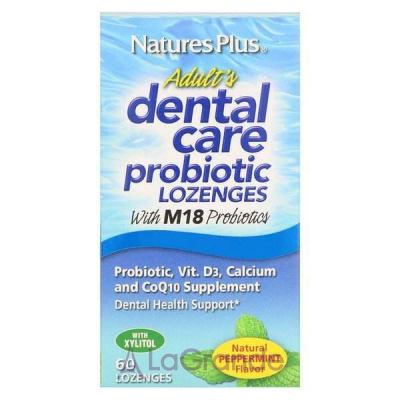 NaturesPlus Adult's Dental Care Probiotic Peppermint Flavor     ,    