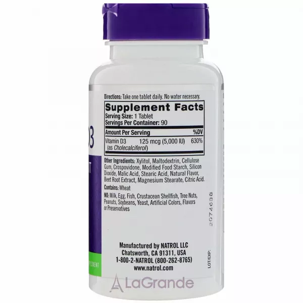 Natrol Vitamin D3 5000 IU ������� D3 5000 ��, �� ������ ��������