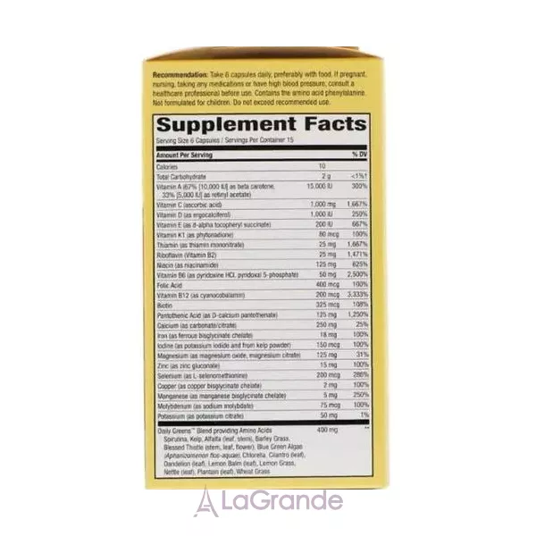 Nature's Way Alive! Max6 Daily Multi-Vitamin ������������ � ��������