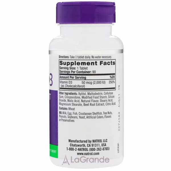 Natrol Vitamin D3 2000 IU ������� D3 2000 ��, �� ������ ��������