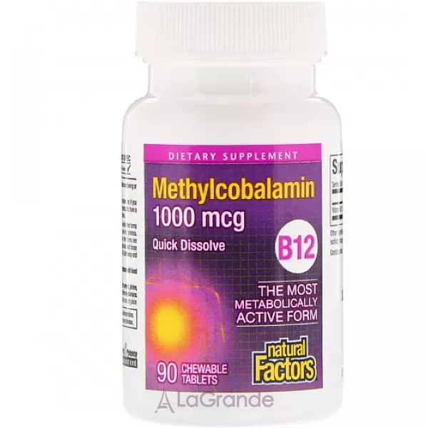 Natural Factors Methylcobalamin B12 1000 mcg ������� B12 1000 ���