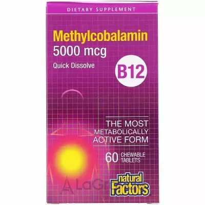 Natural Factors Methylcobalamin B12 5000 mcg ³ B12 5000 