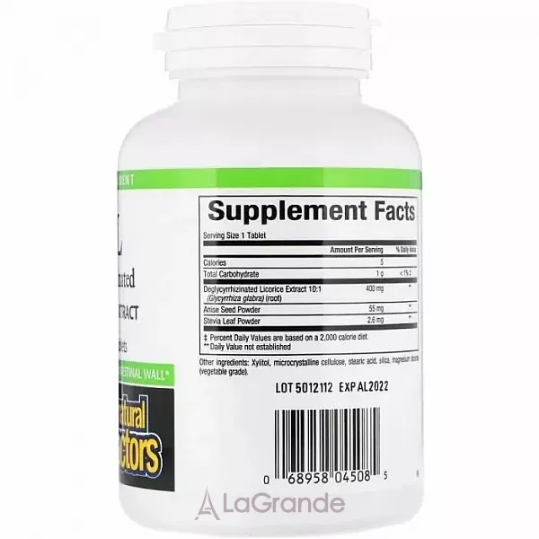 Natural Factors DGL Deglycyrrhizinated Licorice Root Extract ������ �������, ��������