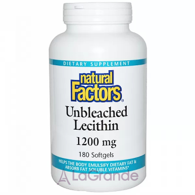 Natural Factors Unbleached Lecithin 1200 mg   1200 