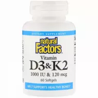 Natural Factors Vitamin D3 & K2 ������� �3 � �2 1000 ��/120 ���