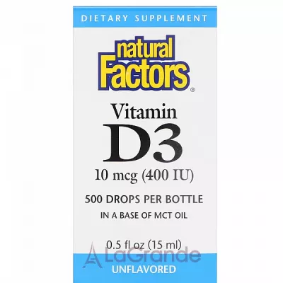 Natural Factors Vitamin D3 Drops 400 IU  D3   400 ME, 