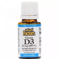 Natural Factors Vitamin D3 Drops 400 IU ������� D3 ��� ����� 400 ME, �����