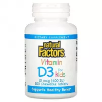 Natural Factors Vitamin D3 400 IU, Strawberry Flavor ������� D3 ��� ����� 400 ME, �� ������ ��������
