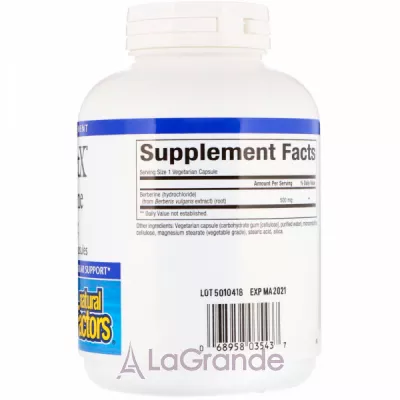 Natural Factors WellBetX Berberine 500 mg  500 