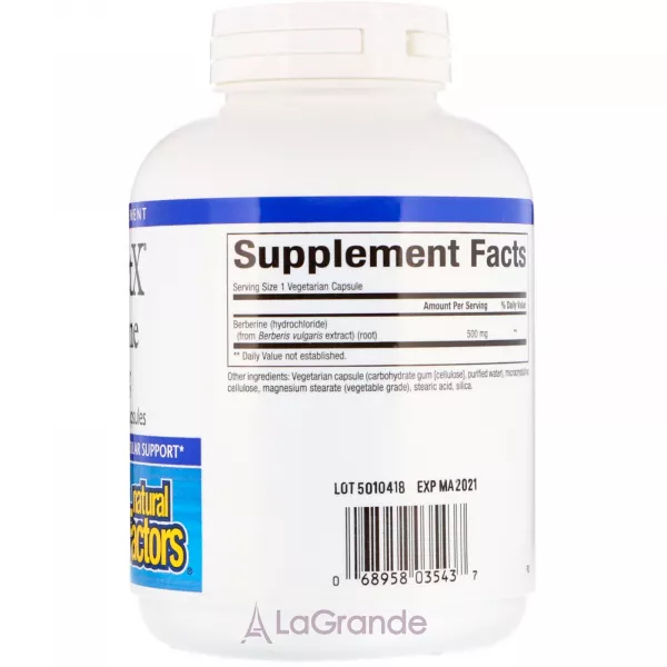 Natural Factors WellBetX Berberine 500 mg �������� 500 ��