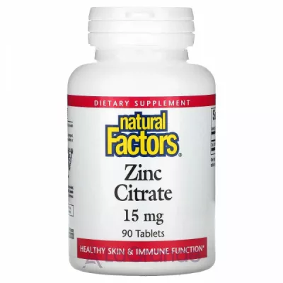 Natural Factors Zinc Citrate 15 mg   15 