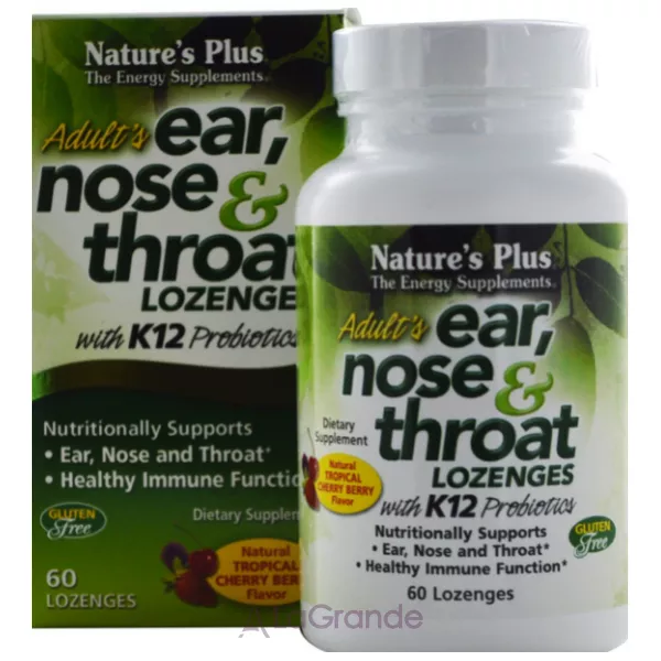 Nature's Plus Adult's Ear Nose & Throat Lozenges Natural Tropical Cherry Berry ����������� ������� � ����������� �12 ����������� ����� � �����, �������� ��� ������������