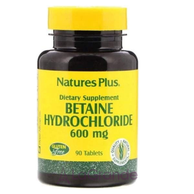 Natures Plus Betaine Hydrochloride 600 mg   600  