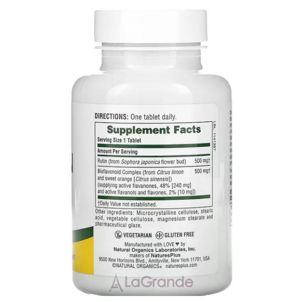 Natures Plus BioRutin 1000 mg ����� 1000 �� � ���������