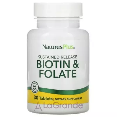 NaturesPlus Biotin & Folic Acid   볺   