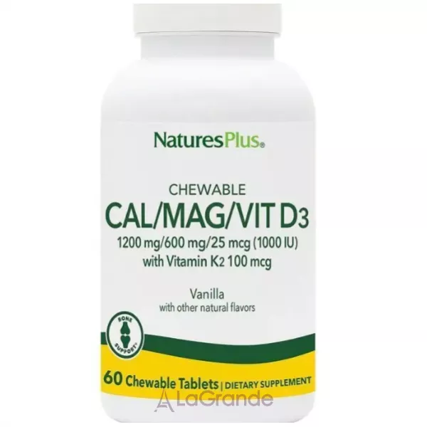 NaturesPlus Cal/Mag/Vit D3 Vanilla Flavored �������/������/³�. D3 � ������� �2 � ������ ����� � ��������� ���������