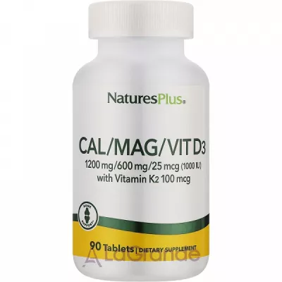 NaturesPlus Cal/Mag/Vit D3 with Vitamin K2 ,    D3  K2  