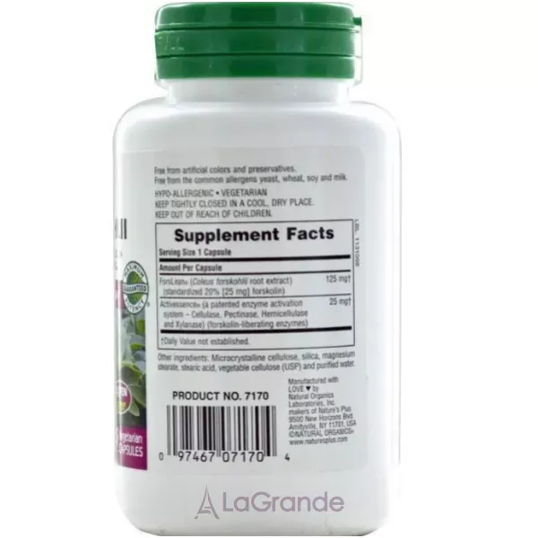 NaturesPlus Herbal Actives Coleus Forskohlii 125 mg �������� 125 �� � ��������