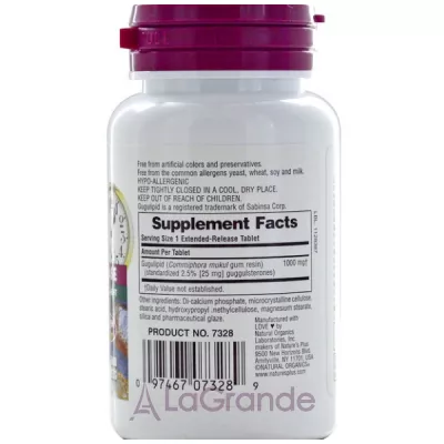 NaturesPlus Herbal Actives Gugulipid Extended Release 1000 mg       1000   