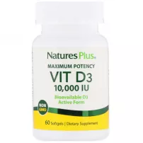 NaturesPlus Maximum Potency Vit D3 10,000 IU ������� D3 10000 �� � ��������