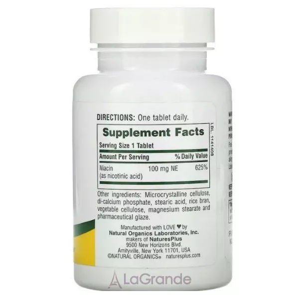 NaturesPlus Niacin 100 mg ͳ���� 100 �� � ���������