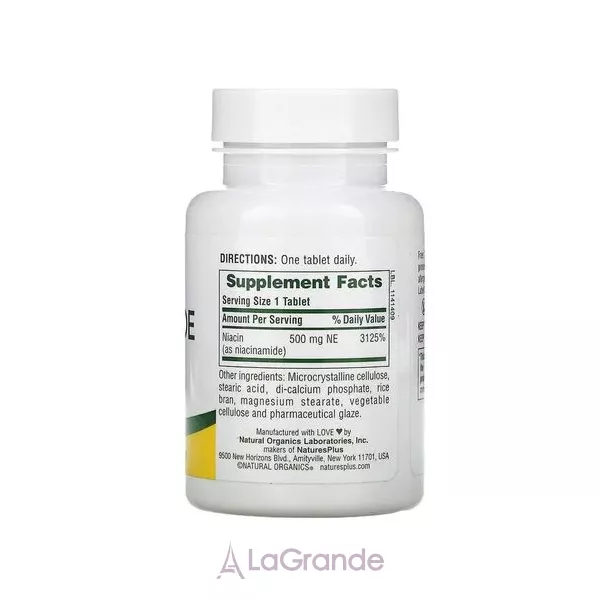 NaturesPlus Niacinamide 500 mg ͳ������� 500 �� � ���������