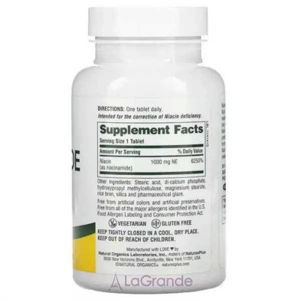 NaturesPlus Niacinamide 1000 mg ͳ������� 1000 �� � ���������