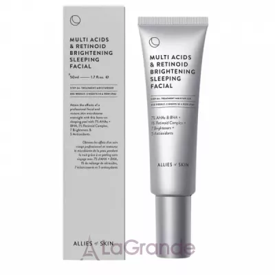 Allies of Skin Multi Acids & Retinoid Brightening Sleeping Facial ͳ    