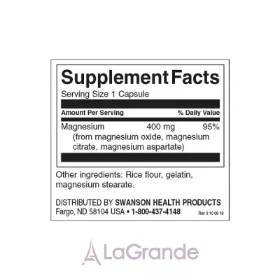 Swanson Triple Magnesium Complex 400 mg    