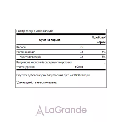 Swanson Caprylic Acid 600 mg   