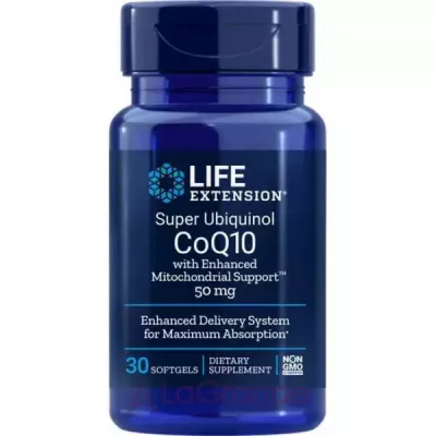 Life Exten Super Ubiquinol CoQ10 with Enhanced Mitochondrial Support 50 mg - 30 softgels ĳ    Q10