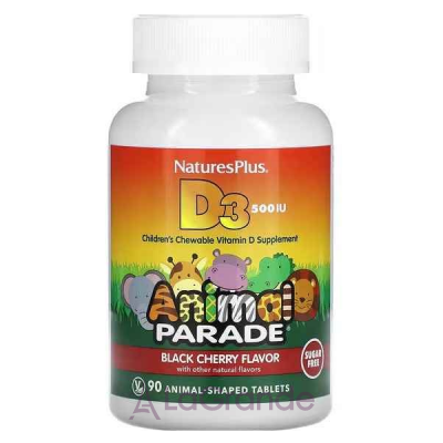 NaturesPlus Source of Life Animal Parade Vitamin D3 500 IU ³ 3 500      