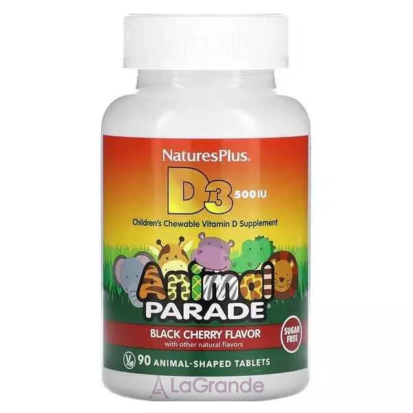 NaturesPlus Source of Life Animal Parade Vitamin D3 500 IU ³���� �3 500 �� 