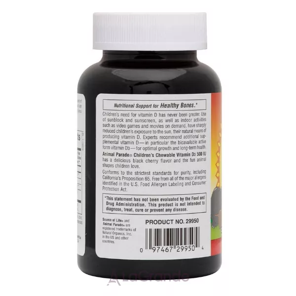 NaturesPlus Source of Life Animal Parade Vitamin D3 500 IU ³���� �3 500 �� 