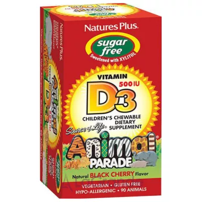 NaturesPlus Source of Life Animal Parade Vitamin D3 Sugar Free 500 IU ³ 3 500        