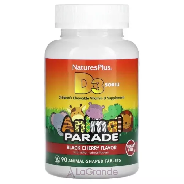 NaturesPlus Source of Life Animal Parade Vitamin D3 Sugar Free 500 IU ³���� �3 500 �� ��� ����� ����� ����� � ��������� ��������