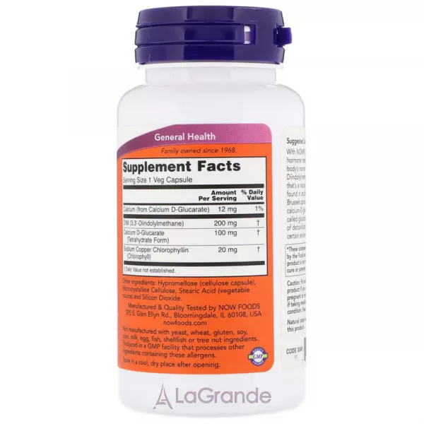 Now Foods DIM 200 w/Calcium D-Glucarate ������� D-�������� ��� ���������� ������������ ���������