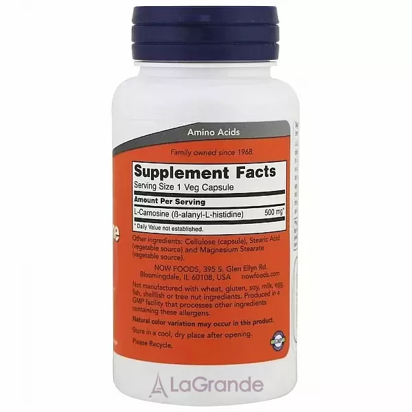 Now Foods L-Carnosine 500 mg ������� ������� 
