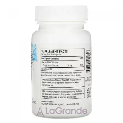 Thorne Research Zinc Bisglycinate 30 mg ĳ  