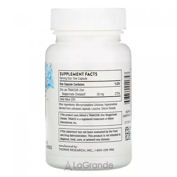 Thorne Research Zinc Bisglycinate 30 mg ����������� ������� 