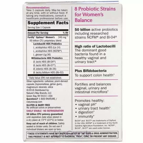 Nature's Way Fortify Optima Probiotic Womens ��������� ��� ����, 50 ����