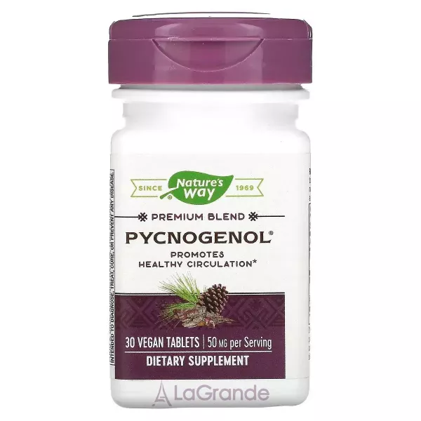 Nature's Way Pycnogenol, Pine Bark Extract, 50 mg ����������, �������� �������� ����, 50 ��